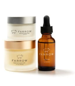 Farrow Total skincare bundle jars and bottle